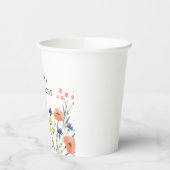 Gobelets En Papier Fleur sauvage aquarelle fleurie premier anniversai (Gauche)