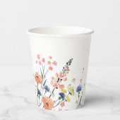 Gobelets En Papier Fleur sauvage aquarelle florale baby shower tasse  (Verso)