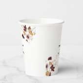 Gobelets En Papier Fleur sauvage Aquarelle Florale Calligraphie Maria (Gauche)