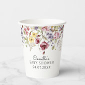 Gobelets En Papier Fleur sauvage bébé dans le Baby shower en fleurs (Recto)