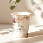 Gobelets En Papier Fleur sauvage bébé en baby shower fleuri