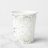 Gobelets En Papier Fleur sauvage bleu Baby shower bébé en fleur (Verso)