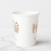 Gobelets En Papier Fleur sauvage Boho moderne 2e anniversaire (Droite)