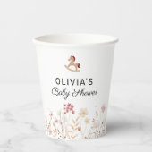 Gobelets En Papier Fleur sauvage Chic Floral Boho Blanc (Recto)