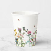 Gobelets En Papier Fleur sauvage d'aquarelle Insectes Floral Spring G (Gauche)