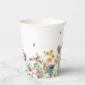 Gobelets En Papier Fleur sauvage d'aquarelle Insectes Floral Spring G (Recto)