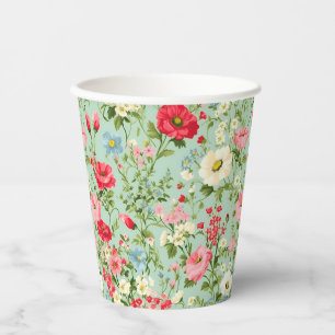 Gobelets En Papier Fleur sauvage de pays anglais personnalisé