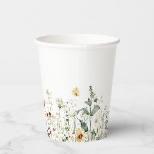 Gobelets En Papier Fleur sauvage d'été Mariage de terrain (Droite)