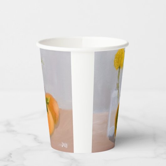 Gobelets En Papier Fleur sauvage et oranges (Gauche)