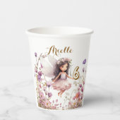 Gobelets En Papier Fleur sauvage fée lavender pixie anniversaire (Recto)