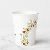 Gobelets En Papier Fleur sauvage Jaune Marigold Mariage de feuillage (Verso)