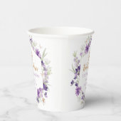 Gobelets En Papier Fleur sauvage lavande papillon embrasse baby showe (Droite)