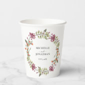 Gobelets En Papier Fleur sauvage Meadow Mariage blanc (Verso)