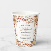 Gobelets En Papier Fleur sauvage moderne chic Script 1er anniversaire (Verso)