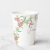 Gobelets En Papier Fleur sauvage rose Rose Spring Garland Mariage (Recto)