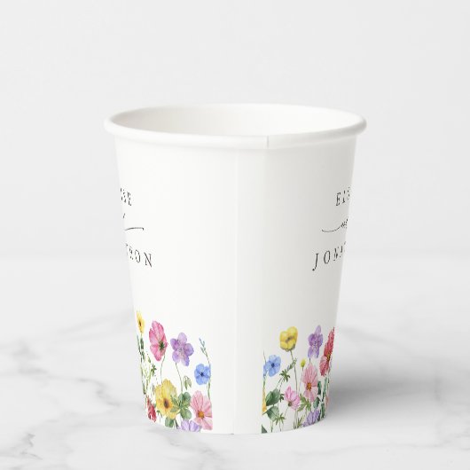 Gobelets En Papier Fleur sauvage Rustic Chic Floral Mariage campagnar (Droite)