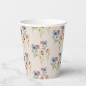 Gobelets En Papier Fleur sauvage rustique Poppy Daisy Motif Coneflowe (Recto)