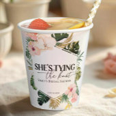 Gobelets En Papier Fleur tropicale Elle se marie Enterrement de vie d