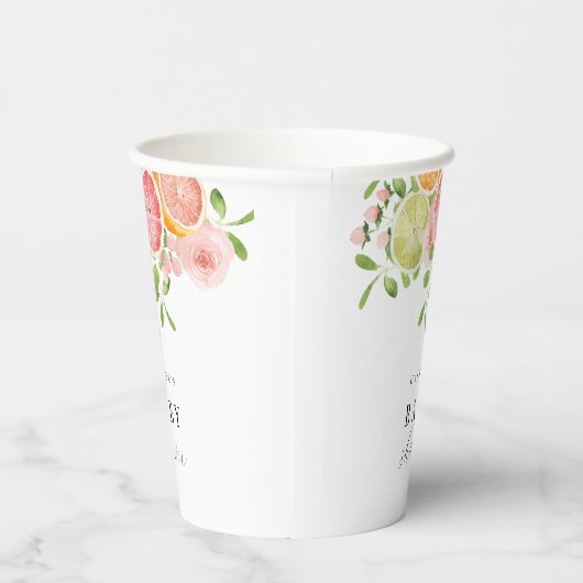 Gobelets En Papier Fleur vive et baby shower d'agrumes (Droite)