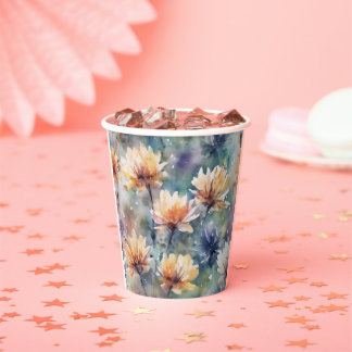 Gobelets En Papier Fleuris colorés