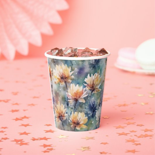 Gobelets En Papier Fleuris colorés (Insitu)