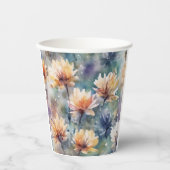 Gobelets En Papier Fleuris colorés (Recto)