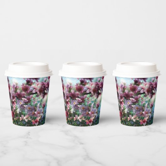 Gobelets En Papier Fleurs à éclaboussures de fleurs de cerisier (Multi)