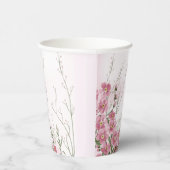 Gobelets En Papier Fleurs aquarelles rose botanique (Droite)