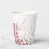 Gobelets En Papier Fleurs aquarelles rose botanique (Recto)