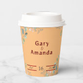 Gobelets En Papier Fleurs avec Feuille (Verso)