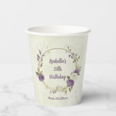 Gobelets En Papier fleurs blanches mauves verdure (Verso)