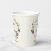 Gobelets En Papier fleurs blanches mauves verdure (Droite)