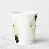 Gobelets En Papier fleurs blanches noires or feuilles (Droite)