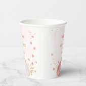 Gobelets En Papier Fleurs blanches roses romantiques botanique dorée (Droite)