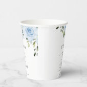 Gobelets En Papier Fleurs bleues poussiéreuses, Verdure, Boho, Baby s (Droite)