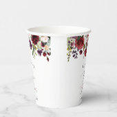 Gobelets En Papier Fleurs Bourgognes, Fleurs Roses, Boho, Baby shower (Droite)