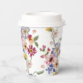 Gobelets En Papier Fleurs Colorées (Verso)