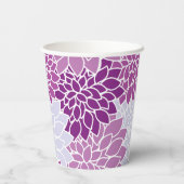 Gobelets En Papier Fleurs Dahlia, Motif De Fleurs, Dahlia Violet (Verso)