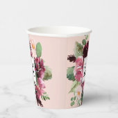 Gobelets En Papier Fleurs d'aquarelle modernes Monogrammes (Droite)