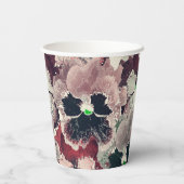 Gobelets En Papier Fleurs d'aquarelle rose, bordeaux (Verso)
