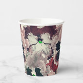 Gobelets En Papier Fleurs d'aquarelle rose, bordeaux (Gauche)