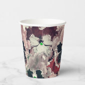 Gobelets En Papier Fleurs d'aquarelle rose, bordeaux (Droite)