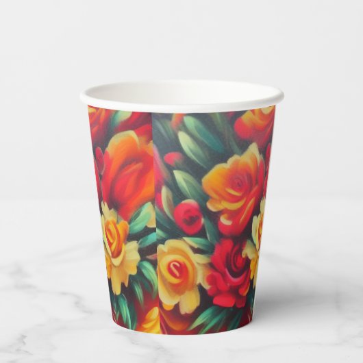 Gobelets En Papier Fleurs d'automne (Verso)