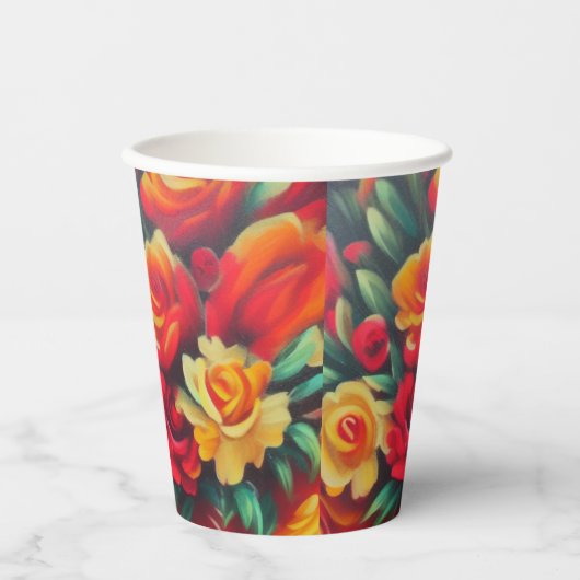 Gobelets En Papier Fleurs d'automne (Recto)