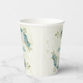 Gobelets En Papier fleurs de blanc bleu verdure (Droite)