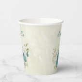 Gobelets En Papier fleurs de blanc bleu verdure (Gauche)