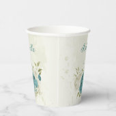 Gobelets En Papier fleurs de blanc bleu verdure (Droite)