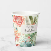 Gobelets En Papier Fleurs de cactus et de plantes grasses (Verso)