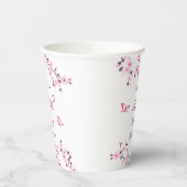 Gobelets En Papier Fleurs de cerisier rose blanc personnalisé Anniver (Gauche)