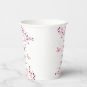 Gobelets En Papier Fleurs de cerisier rose blanc personnalisé Anniver (Droite)